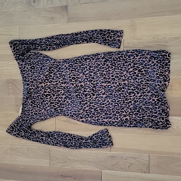 NWT Naked Wardrobe Leopard Print Cut Out Front Ruched skirt dress - Picture 3 of 3